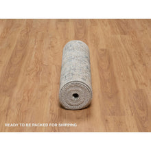 Load image into Gallery viewer, 2&#39;7&#39;x15&#39;9&quot; Rice White, Hand Knotted, Sickle Leaf Design, Soft Pile, Silk With Textured Wool, Xl Runner, Oriental Rug FWR546948