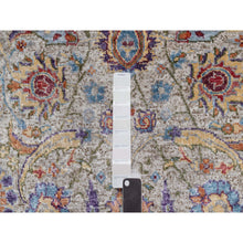 Load image into Gallery viewer, 2&#39;5&quot;x26&#39; Chiffon White, Silk With Textured Wool, Hand Knotted, Sickle Leaf Design, Borderless, Xl Runner, Oriental Rug FWR546954