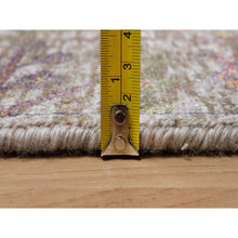 Load image into Gallery viewer, 2&#39;7&quot;x23&#39;9&quot; Rice White With Brown, Hand Knotted, Directional Vase Design, Silk With Textured Wool, Xl Runner, Oriental Rug FWR546960