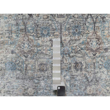 Load image into Gallery viewer, 2&#39;7&quot;x25&#39;9&quot; Daisy White, Soft Pile, Sickle Leaf Design, Silk with Textured Wool, Hand Knotted, XL Runner, Oriental Rug FWR546972
