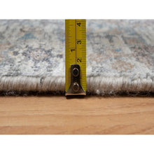 Load image into Gallery viewer, 2&#39;7&quot;x25&#39;9&quot; Daisy White, Soft Pile, Sickle Leaf Design, Silk with Textured Wool, Hand Knotted, XL Runner, Oriental Rug FWR546972