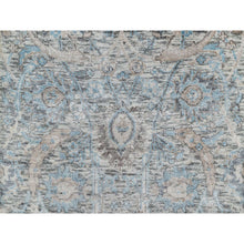 Load image into Gallery viewer, 2&#39;6&quot;x27&#39;9&quot; Powder White, Sickle Leaf Design, Soft Pile, Silk With Textured Wool, Hand Knotted, Xl Runner, Oriental Rug FWR546978