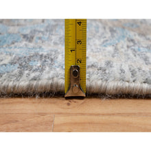 Load image into Gallery viewer, 2&#39;6&quot;x27&#39;9&quot; Powder White, Sickle Leaf Design, Soft Pile, Silk With Textured Wool, Hand Knotted, Xl Runner, Oriental Rug FWR546978