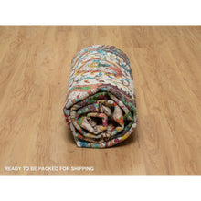 Load image into Gallery viewer, 8&#39;1&quot;x10&#39;1&quot; Seashell White With Pop Of Colors, Broken Persian Design, Hand Knotted, Wool And Pure Silk, Soft To The Touch, Oriental Rug FWR546984