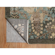 Load image into Gallery viewer, 8&#39;10&quot;x12&#39;1&quot; Peanut Brown, Natural Dyes, Wool And Silk, Broken And Erased Persian Sarouk Design, Hand Knotted, Oriental Rug FWR546990