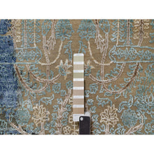 Load image into Gallery viewer, 8&#39;10&quot;x12&#39;1&quot; Peanut Brown, Natural Dyes, Wool And Silk, Broken And Erased Persian Sarouk Design, Hand Knotted, Oriental Rug FWR546990