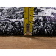 Load image into Gallery viewer, 8&#39;1&quot;x10&#39; Phantom Black, Lush and Plush, Hand Knotted, Sickle Leaf Design, Soft Pile, Wool and Silk, Oriental Rug FWR547014