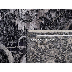 8'1"x10' Purple, Saturated Colors and Design, Tone on Tone, Hand Knotted, Wool & Silk, Abrash, Oriental Rug FWR457854