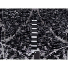 Load image into Gallery viewer, 8&#39;x10&#39; Jade Black, Wool and Silk, Sickle Leaf Design, Soft Pile, Lush and Plush, Hand Knotted, Oriental Rug FWR547020