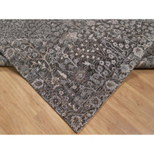 Load image into Gallery viewer, 9&#39;9&quot;x14&#39;2&quot; Ash Gray, Willow And Cypress Tree Design, Denser Weave, Textured Wool And Silk, Hand Knotted, Oriental Rug FWR547026