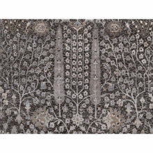 Load image into Gallery viewer, 9&#39;9&quot;x14&#39;2&quot; Ash Gray, Willow And Cypress Tree Design, Denser Weave, Textured Wool And Silk, Hand Knotted, Oriental Rug FWR547026