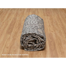Load image into Gallery viewer, 9&#39;9&quot;x14&#39;2&quot; Ash Gray, Willow And Cypress Tree Design, Denser Weave, Textured Wool And Silk, Hand Knotted, Oriental Rug FWR547026