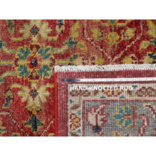 Load image into Gallery viewer, 10&#39;x14&#39;2&quot; Scarlet Red, Antiqued Oushak Reimagined, Sheared Low, Pure Wool, Hand Knotted, Repetitive Star and Rosette Design, Oriental Rug FWR547044