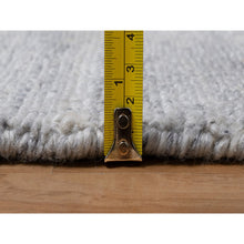 Load image into Gallery viewer, 2&#39;6&quot;x8&#39; Frost White, Plain Modern Striae Design, Hand Loomed, Soft Pile, Natural Wool, Runner, Oriental Rug FWR547068