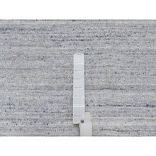 Load image into Gallery viewer, 2&#39;6&quot;x10&#39; Daisy White, Hand Loomed, Plain Modern Striae Design, Soft Pile, Natural Wool, Runner, Oriental Rug FWR547074