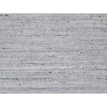 Load image into Gallery viewer, 2&#39;6&quot;x10&#39; Daisy White, Hand Loomed, Plain Modern Striae Design, Soft Pile, Natural Wool, Runner, Oriental Rug FWR547074