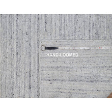 Load image into Gallery viewer, 2&#39;6&quot;x8&#39; Lily White, Soft Pile, Plain Modern Striae Design, Hand Loomed, Pure Wool, Runner, Oriental Rug FWR547086