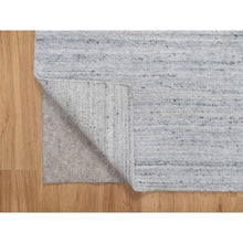 Load image into Gallery viewer, 2&#39;6&quot;x6&#39; Ice White, Plain Modern Striae Design, Hand Loomed, Soft Pile, Natural Wool, Runner, Oriental Rug FWR547110