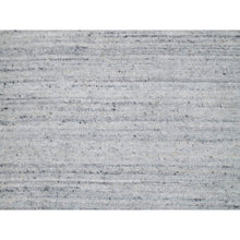 Load image into Gallery viewer, 2&#39;6&quot;x6&#39; Ice White, Plain Modern Striae Design, Hand Loomed, Soft Pile, Natural Wool, Runner, Oriental Rug FWR547110