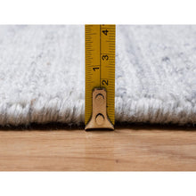 Load image into Gallery viewer, 2&#39;6&quot;x6&#39; Ice White, Plain Modern Striae Design, Hand Loomed, Soft Pile, Natural Wool, Runner, Oriental Rug FWR547110