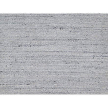 Load image into Gallery viewer, 9&#39;x12&#39; Frost White, Natural Wool, Plain Modern Striae Design, Hand Loomed, Soft to the Touch, Oriental Rug FWR547122