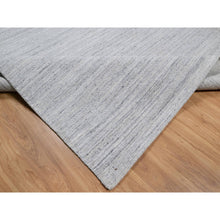 Load image into Gallery viewer, 12&#39;x18&#39; Lily White, Plain Modern Striae Design, Hand Loomed, Soft to the Touch, Natural Wool, Oversized, Oriental Rug FWR547158