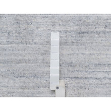 Load image into Gallery viewer, 12&#39;x18&#39; Lily White, Plain Modern Striae Design, Hand Loomed, Soft To The Touch, Natural Wool, Oversized, Oriental Rug FWR547158