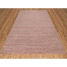 Load image into Gallery viewer, 8&#39;2&quot;x10&#39;1&quot; Cedar Wood Pink, Plain Modern Striae Design, Hand Loomed, Soft To The Touch Pile, Pure Wool, Oriental Rug FWR547182