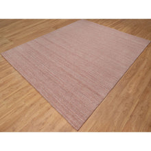 Load image into Gallery viewer, 8&#39;2&quot;x10&#39;1&quot; Cedar Wood Pink, Plain Modern Striae Design, Hand Loomed, Soft To The Touch Pile, Pure Wool, Oriental Rug FWR547182