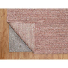 Load image into Gallery viewer, 8&#39;2&quot;x10&#39;1&quot; Cedar Wood Pink, Plain Modern Striae Design, Hand Loomed, Soft To The Touch Pile, Pure Wool, Oriental Rug FWR547182