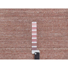 Load image into Gallery viewer, 8&#39;2&quot;x10&#39;1&quot; Cedar Wood Pink, Plain Modern Striae Design, Hand Loomed, Soft To The Touch Pile, Pure Wool, Oriental Rug FWR547182