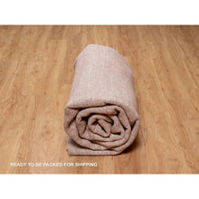 Load image into Gallery viewer, 8&#39;2&quot;x10&#39;1&quot; Cedar Wood Pink, Plain Modern Striae Design, Hand Loomed, Soft To The Touch Pile, Pure Wool, Oriental Rug FWR547182