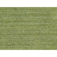 Load image into Gallery viewer, 2&#39;x3&#39; Turtle Green, Plain Modern Striae Design, Tone On Tone, Soft Wool, Hand Loomed, Mat, Oriental Rug FWR547194