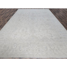 Load image into Gallery viewer, 10&#39;2&quot;x13&#39;9&quot; Vista White, White Wash Peshawar With All Over Vines Design, Hand Knotted, Pure Wool, Densely Woven, Oriental Rug FWR5466