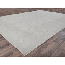 Load image into Gallery viewer, 10&#39;2&quot;x13&#39;9&quot; Vista White, White Wash Peshawar With All Over Vines Design, Hand Knotted, Pure Wool, Densely Woven, Oriental Rug FWR5466