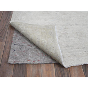 10'2"x13'9" Vista White, White Wash Peshawar With All Over Vines Design, Hand Knotted, Pure Wool, Densely Woven, Oriental Rug FWR5466