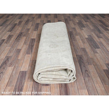 Load image into Gallery viewer, 10&#39;2&quot;x13&#39;9&quot; Vista White, White Wash Peshawar With All Over Vines Design, Hand Knotted, Pure Wool, Densely Woven, Oriental Rug FWR5466