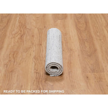 Load image into Gallery viewer, 2&#39;x3&#39; Frost White, Plain Modern Striae Design, Hand Loomed, Soft Pile, Natural Wool, Mat, Oriental Rug FWR547212