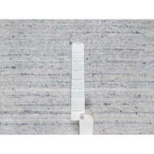 Load image into Gallery viewer, 2&#39;x3&#39; Porcelain White, Hand Loomed, Plain Modern Striae Design, Soft Pile, Natural Wool, Mat, Oriental Rug FWR547218