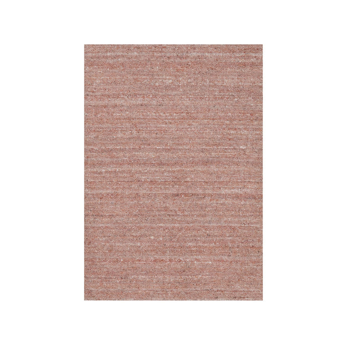 2'x3' Rose Pink, Soft to the Touch Pile, Pure Wool, Plain Modern Striae Design, Hand Loomed, Mat, Oriental Rug FWR547230