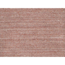 Load image into Gallery viewer, 2&#39;x3&#39; Rose Pink, Soft To The Touch Pile, Pure Wool, Plain Modern Striae Design, Hand Loomed, Mat, Oriental Rug FWR547230