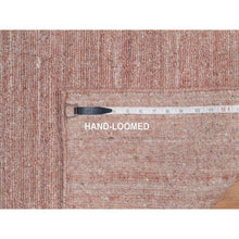 Load image into Gallery viewer, 2&#39;x3&#39; Rose Pink, Soft to the Touch Pile, Pure Wool, Plain Modern Striae Design, Hand Loomed, Mat, Oriental Rug FWR547230