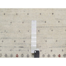 Load image into Gallery viewer, 7&#39;9&quot;x9&#39;8&quot; Chiffon White With Brown, Pure Wool, Lori Buft Gabbeh With Small Animal Figurines, Modern Striae Design, Thick And Plush, Soft Pile, Hand Knotted, Oriental Rug FWR547308