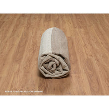 Load image into Gallery viewer, 7&#39;9&quot;x9&#39;8&quot; Chiffon White With Brown, Pure Wool, Lori Buft Gabbeh With Small Animal Figurines, Modern Striae Design, Thick And Plush, Soft Pile, Hand Knotted, Oriental Rug FWR547308