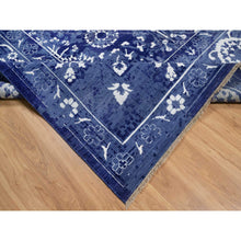 Load image into Gallery viewer, 9&#39;10&quot;x14&#39; Bijou Blue, Tone On Tone, Tabriz With All Over Leaf Design, Hand Knotted, Lush And Plush, Wool And Silk, Oriental Rug FWR547362