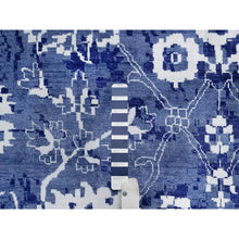 Load image into Gallery viewer, 9&#39;10&quot;x14&#39; Bijou Blue, Tone On Tone, Tabriz With All Over Leaf Design, Hand Knotted, Lush And Plush, Wool And Silk, Oriental Rug FWR547362