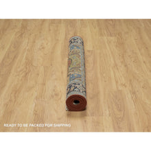 Load image into Gallery viewer, 4&#39;1&quot;x6&#39;1&quot; Scarlet Red, Densely Woven, Heriz Revival With Medallion Design, Hand Spun New Zealand Wool, Hand Knotted, Oriental Rug FWR547398