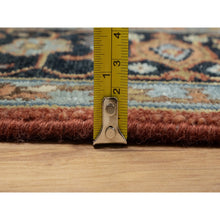 Load image into Gallery viewer, 4&#39;1&quot;x6&#39;1&quot; Scarlet Red, Densely Woven, Heriz Revival With Medallion Design, Hand Spun New Zealand Wool, Hand Knotted, Oriental Rug FWR547398