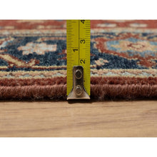 Load image into Gallery viewer, 2&#39;6&quot;x8&#39; Ruby Red, Hand Knotted, Heriz Revival With Medallion Design, Denser Weave, Hand Spun New Zealand Wool, Runner, Oriental Rug FWR547440
