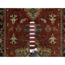 Load image into Gallery viewer, 2&#39;8&quot;x10&#39; Chili Red, Densely Woven, Hand Spun New Zealand Wool, Heriz Revival with Medallion Design, Hand Knotted, Runner, Oriental Rug FWR547458